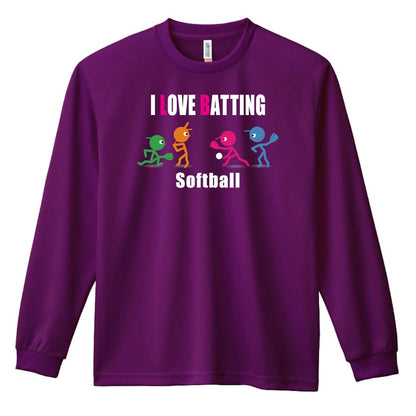 ソフトボール I LOVE BATTING 吸水速乾ドライロングTシャツ