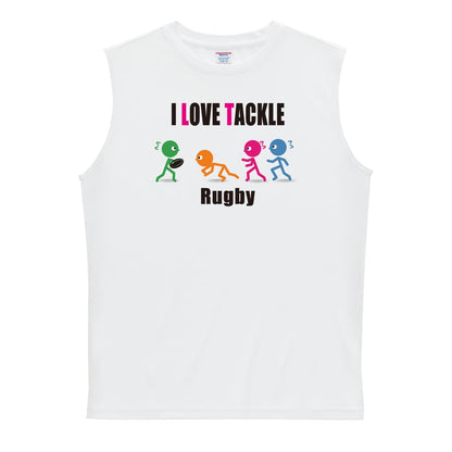 ラグビー I LOVE TACKLE リサイクルポリエステル ノースリーブシャツ