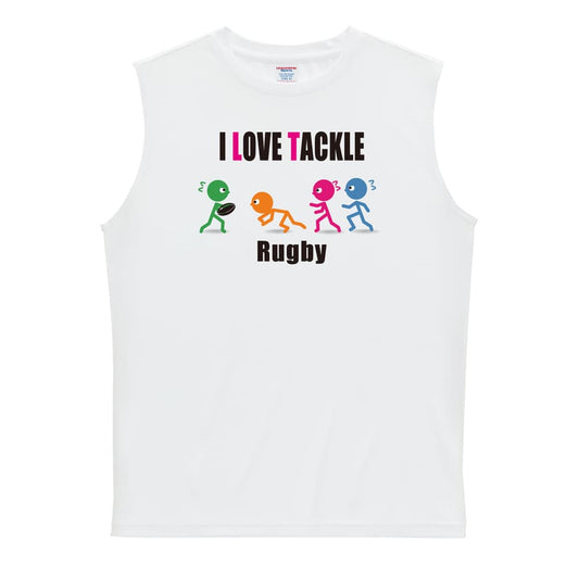 ラグビー I LOVE TACKLE リサイクルポリエステル ノースリーブシャツ