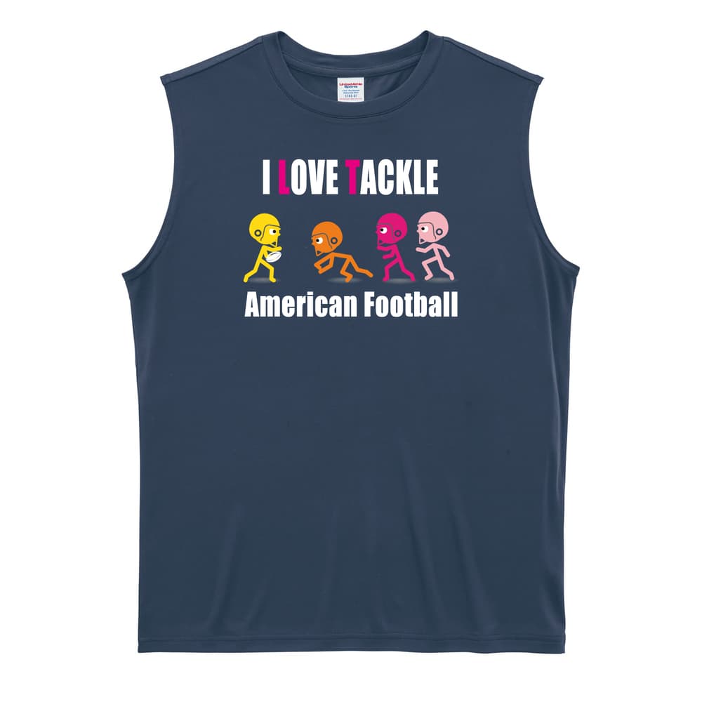 アメリカンフットボール I LOVE TACKLE リサイクルポリエステル ノースリーブシャツ