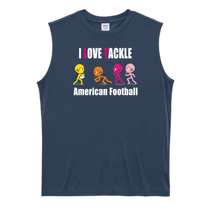 アメリカンフットボール I LOVE TACKLE リサイクルポリエステル ノースリーブシャツ