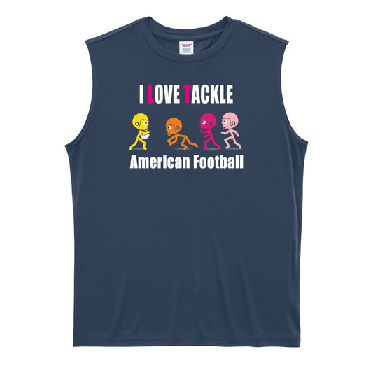 アメリカンフットボール I LOVE TACKLE リサイクルポリエステル ノースリーブシャツ