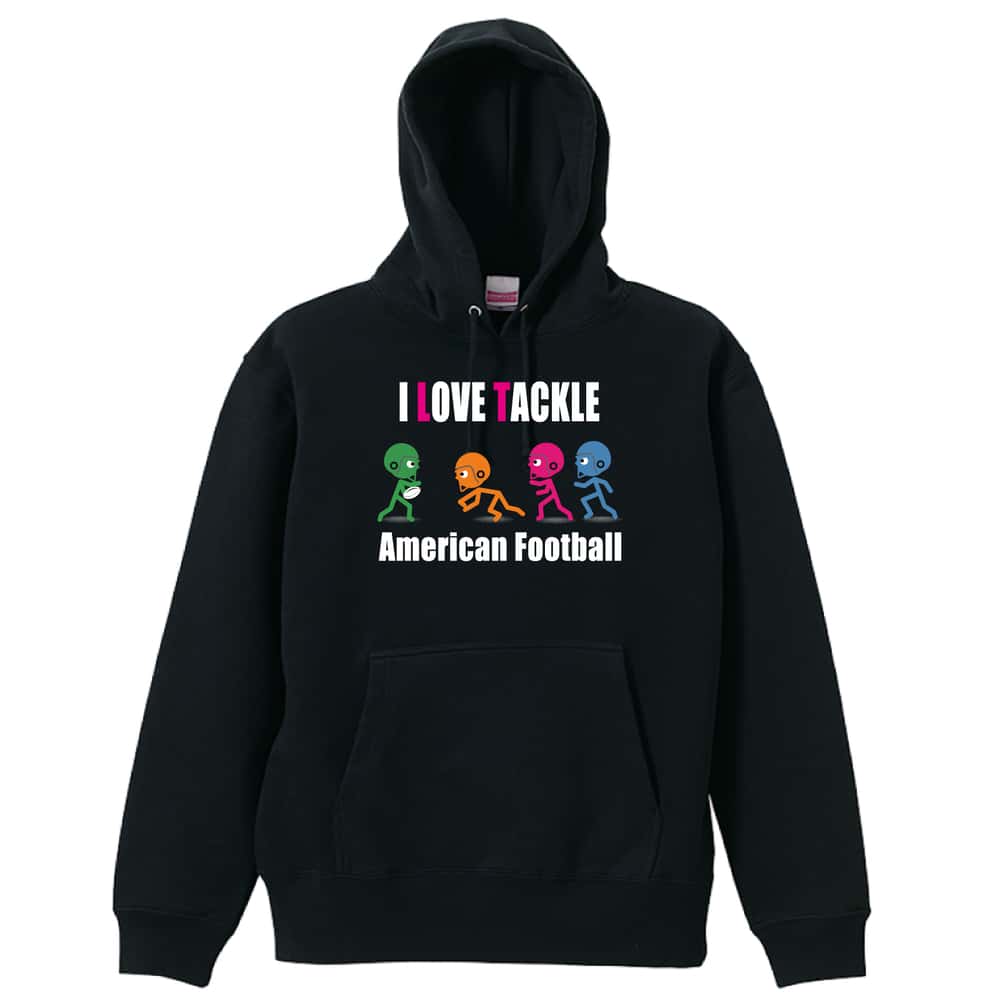 アメリカンフットボール I LOVE TACKLE 裏パイルプルオーバーパーカー