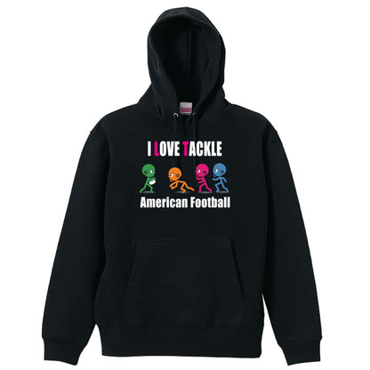 アメリカンフットボール I LOVE TACKLE 裏パイルプルオーバーパーカー