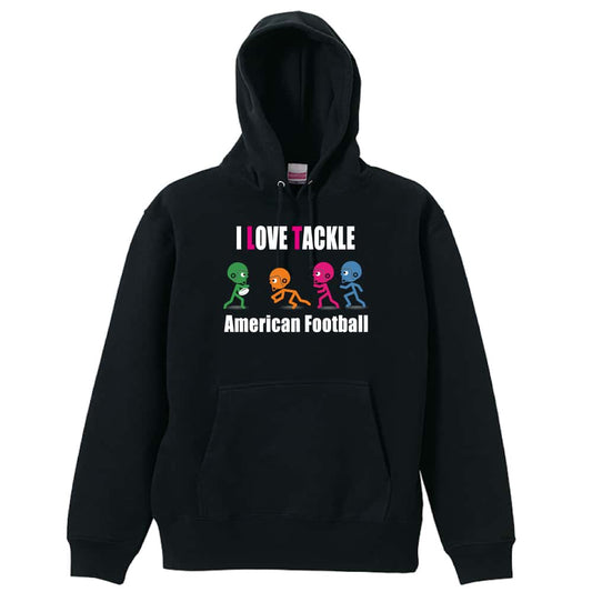 アメリカンフットボール I LOVE TACKLE 裏パイルプルオーバーパーカー