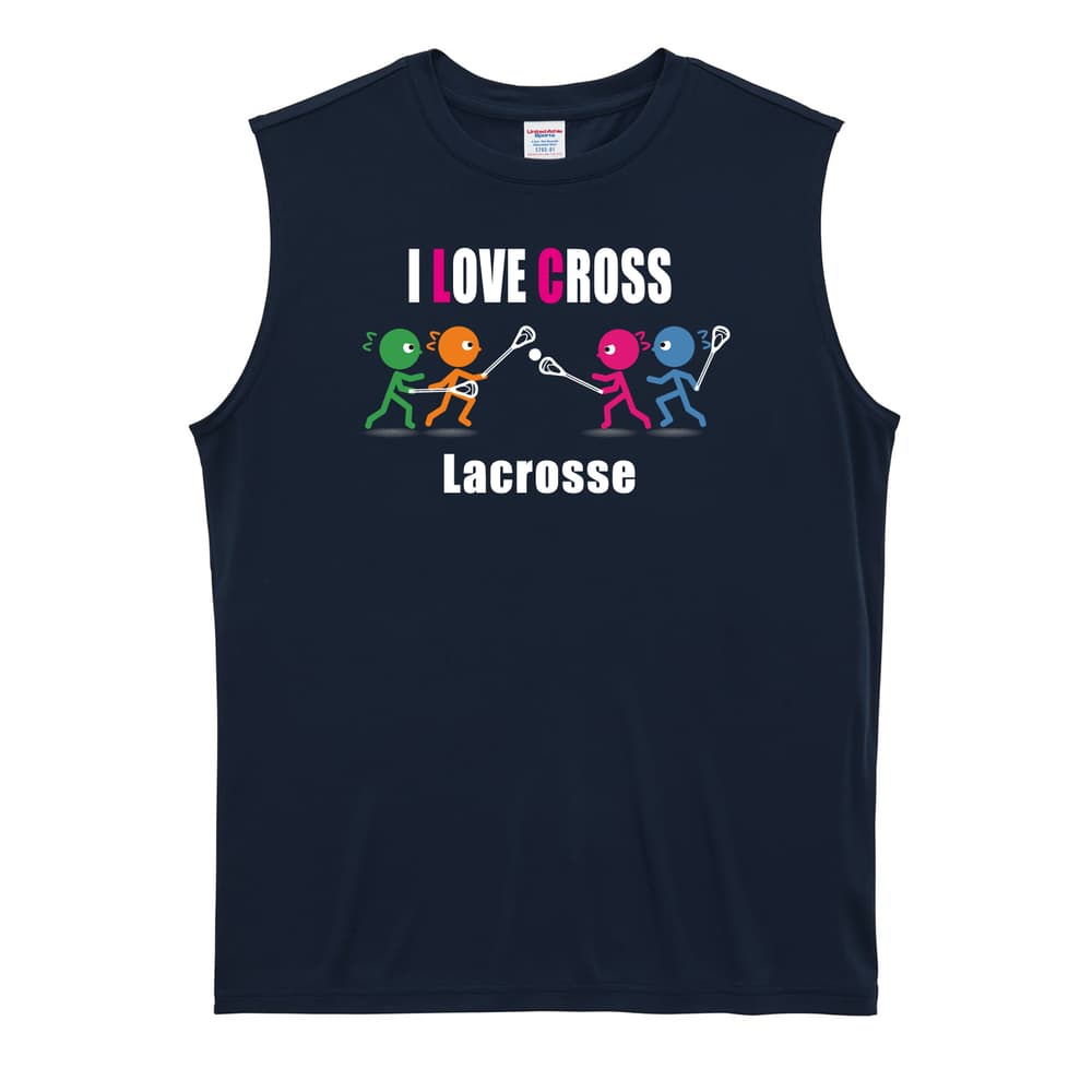 ラクロス I LOVE CROSS リサイクルポリエステル ノースリーブシャツ