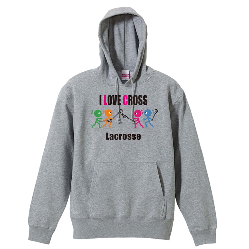 ラクロス I LOVE CROSS 裏パイルプルオーバーパーカー
