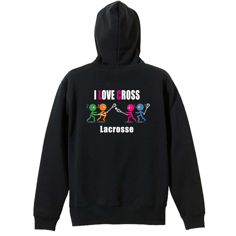 ラクロス I LOVE CROSS 裏パイルジップパーカー