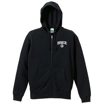 ビーエムエックス BMX カレッジロゴ 裏パイルジップパーカー