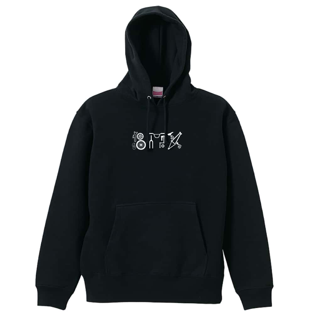 ビーエムエックス BMX パーツロゴ 裏パイルプルオーバーパーカー