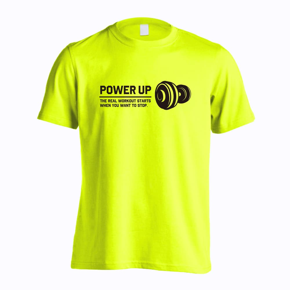 POWER UP 筋トレ 筋肉 ワークアウト 吸水速乾ドライTシャツ
