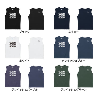 WORKOUTx3 筋トレ 筋肉 ワークアウト リサイクルポリエステル ノースリーブシャツ カラーバリエーション一覧