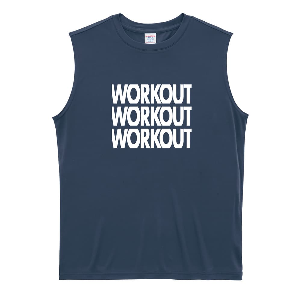 WORKOUTx3 筋トレ 筋肉 ワークアウト リサイクルポリエステル ノースリーブシャツ