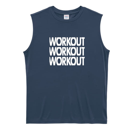 WORKOUTx3 筋トレ 筋肉 ワークアウト リサイクルポリエステル ノースリーブシャツ