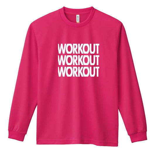 WORKOUTx3 筋トレ 筋肉 ワークアウト 吸水速乾ドライロングTシャツ
