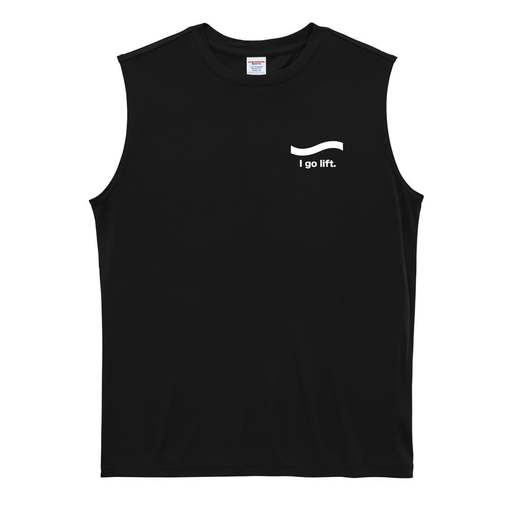 I go lift. 筋トレ 筋肉 ワークアウト リサイクルポリエステル ノースリーブシャツ