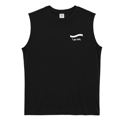 I go lift. 筋トレ 筋肉 ワークアウト リサイクルポリエステル ノースリーブシャツ