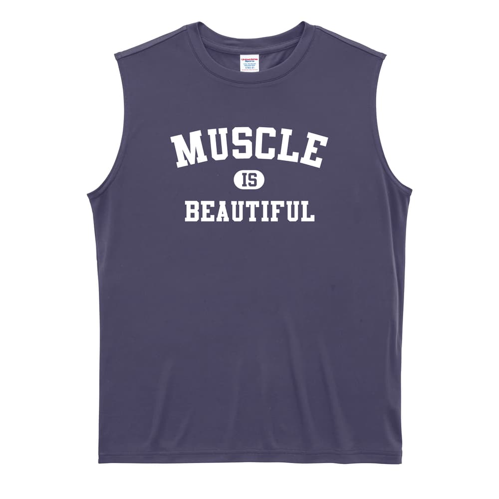 MUSCLE IS BEAUTIFUL 筋トレ 筋肉 リサイクルポリエステル ノースリーブシャツ