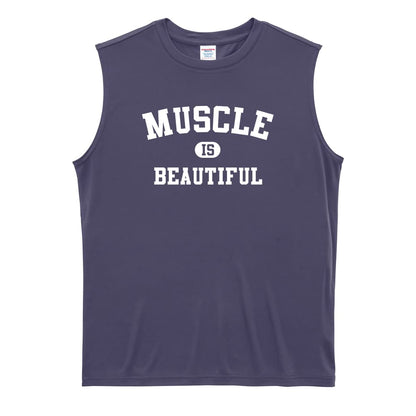 MUSCLE IS BEAUTIFUL 筋トレ 筋肉 リサイクルポリエステル ノースリーブシャツ