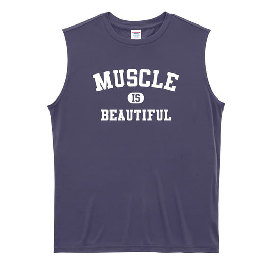 MUSCLE IS BEAUTIFUL 筋トレ 筋肉 リサイクルポリエステル ノースリーブシャツ
