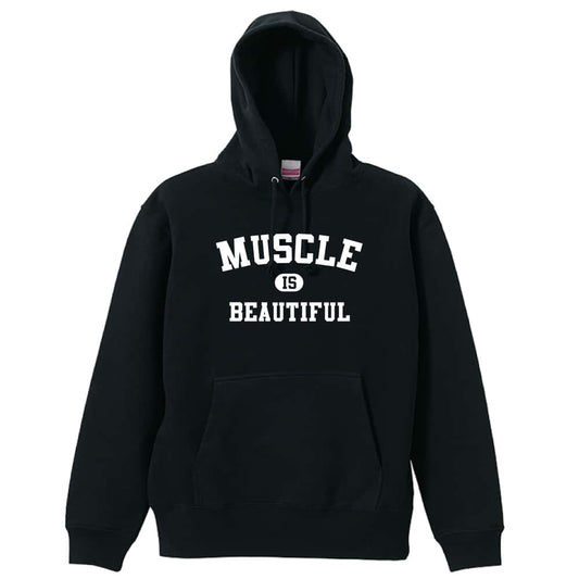 MUSCLE IS BEAUTIFUL 筋トレ 筋肉 裏パイルプルオーバーパーカー