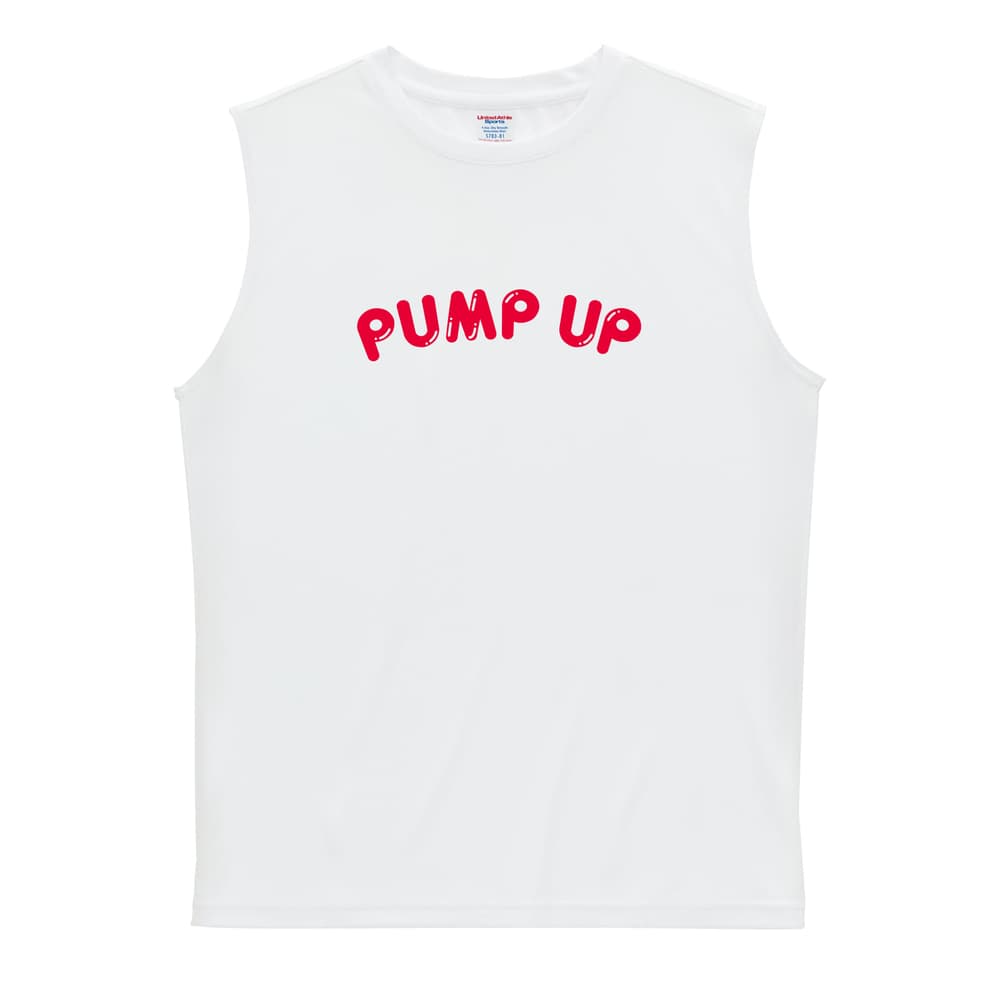 PUMP UP 筋トレ 筋肉 ワークアウト リサイクルポリエステル ノースリーブシャツ