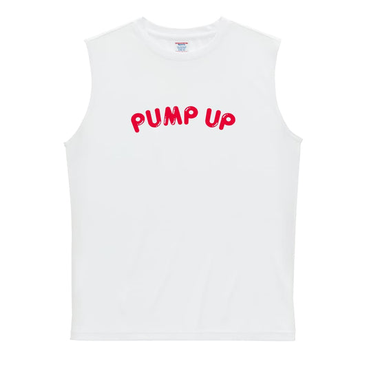 PUMP UP 筋トレ 筋肉 ワークアウト リサイクルポリエステル ノースリーブシャツ