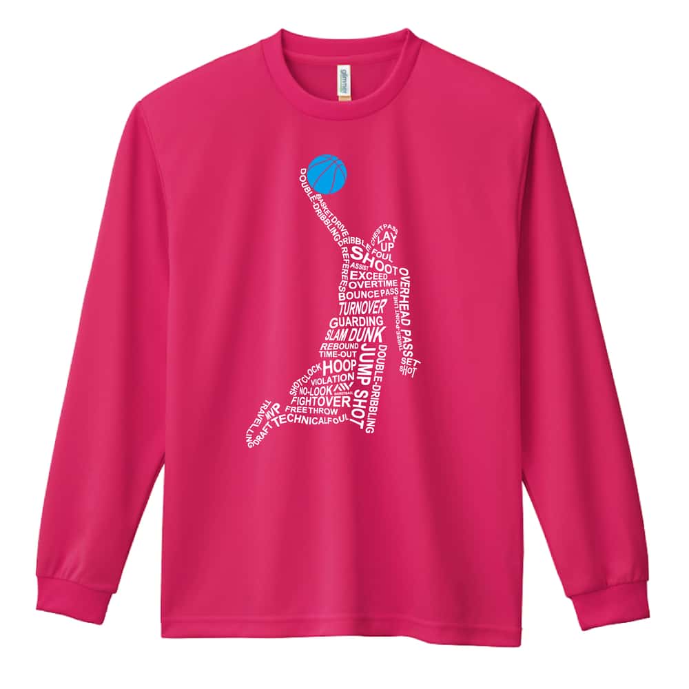 バスケットボール ダンクレタリングシルエット 吸水速乾ドライロングTシャツ