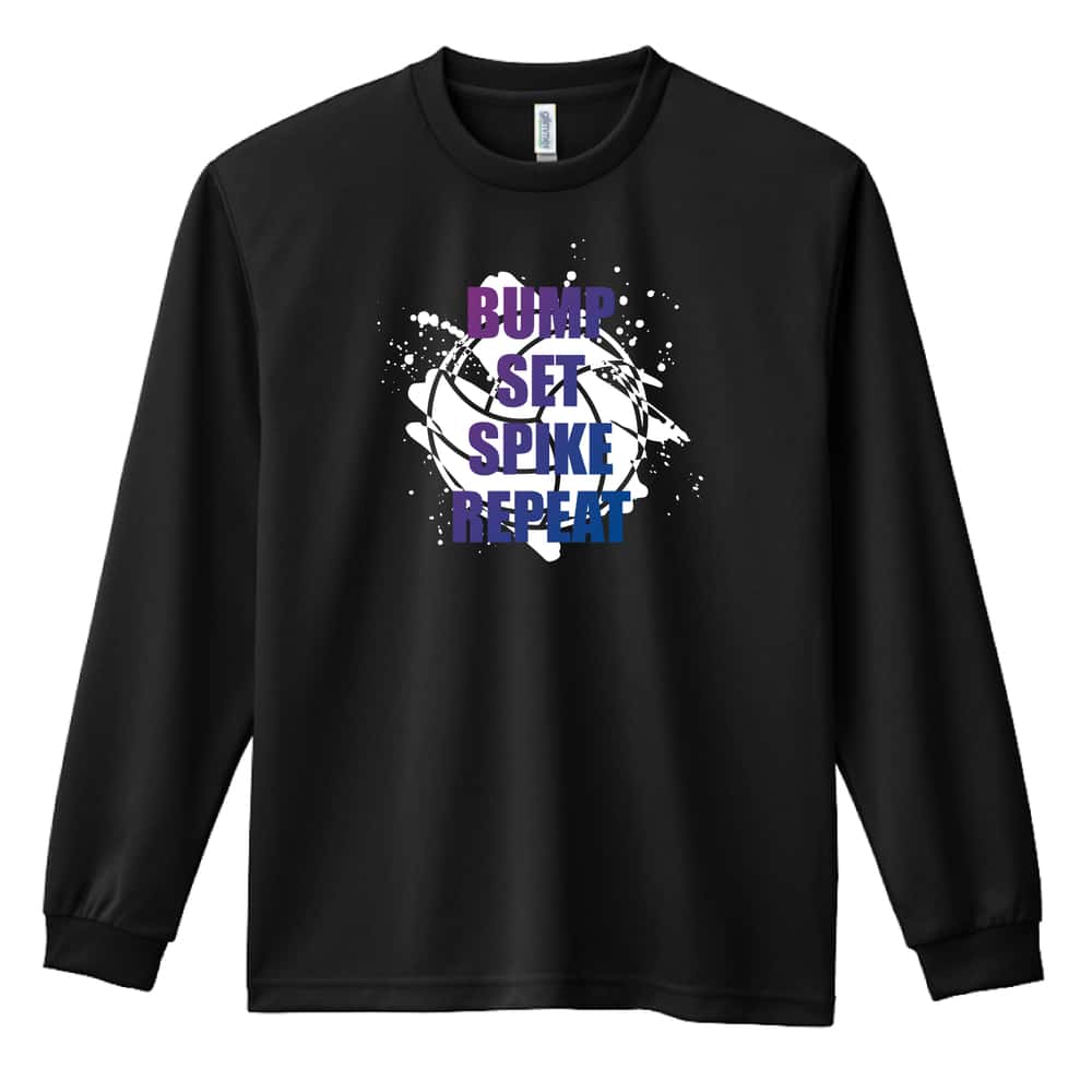 バレーボール BUMP SET SPIKE REPEAT 吸水速乾ドライロングTシャツ