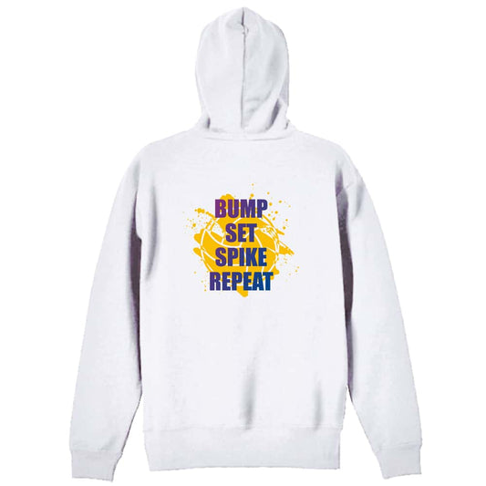 バレーボール BUMP SET SPIKE REPEAT 裏パイルジップパーカー