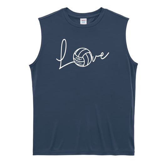 バレーボール Love バレーボールロゴ リサイクルポリエステル ノースリーブシャツ
