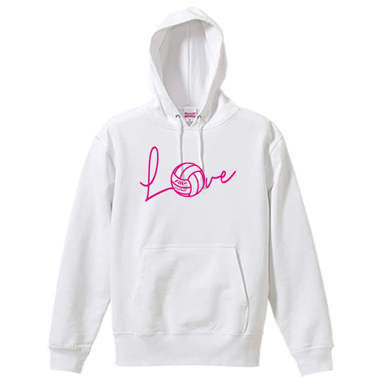 バレーボール Love バレーボールロゴ 裏パイルプルオーバーパーカー