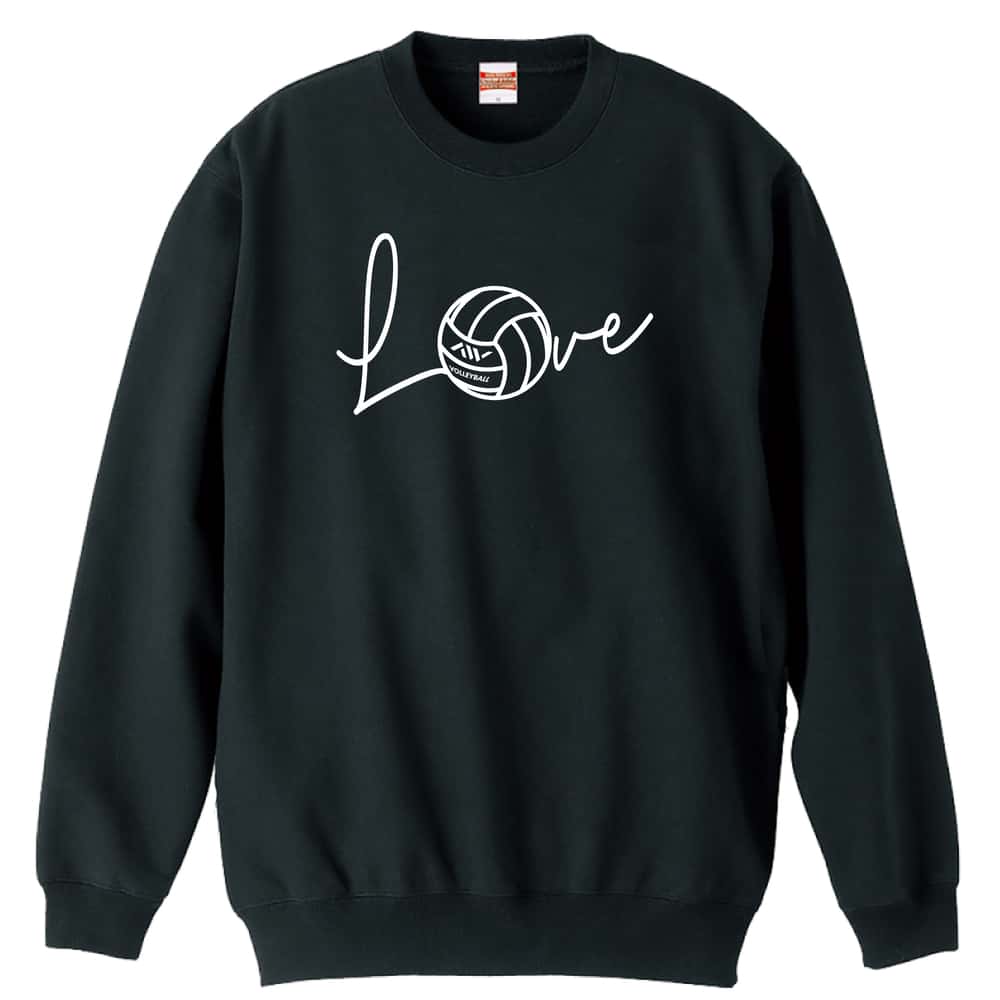 バレーボール Love バレーボールロゴ 裏パイルスウェットトレーナー