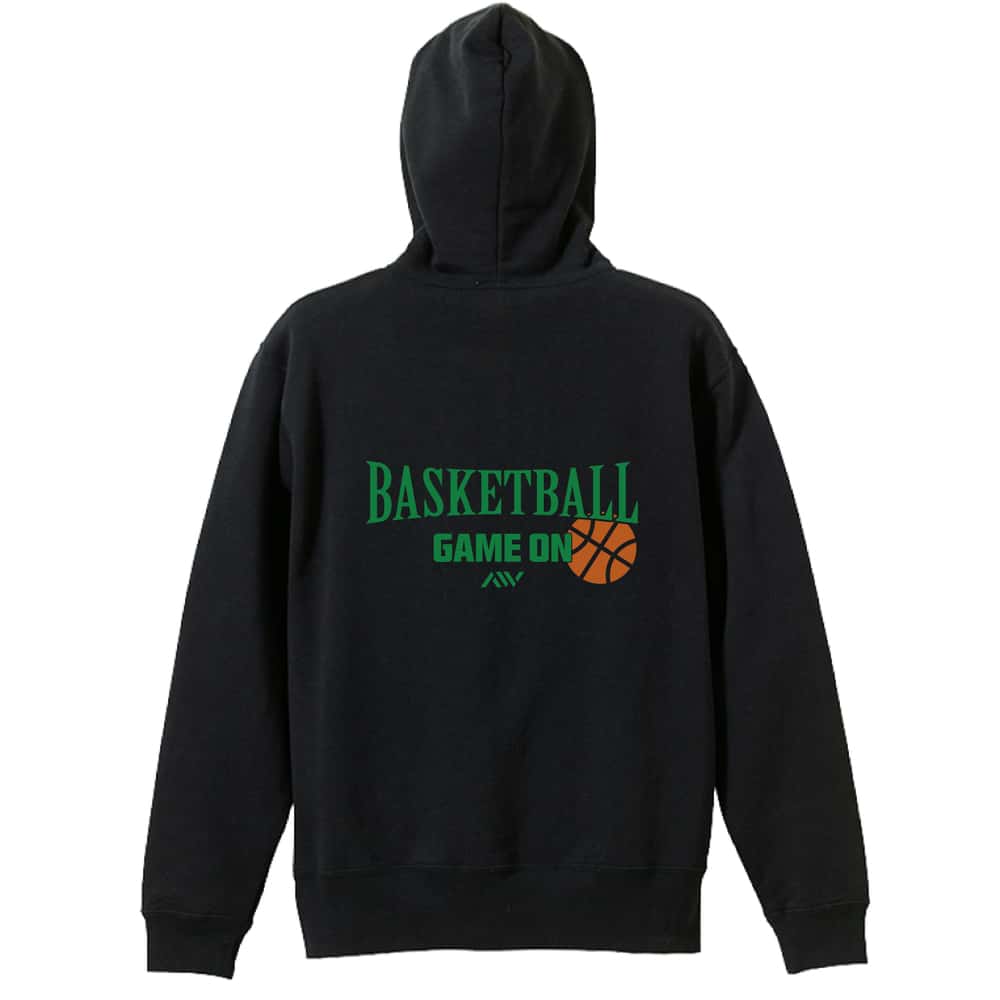バスケットボール BASKETBALL GAME ON 裏パイルジップパーカー