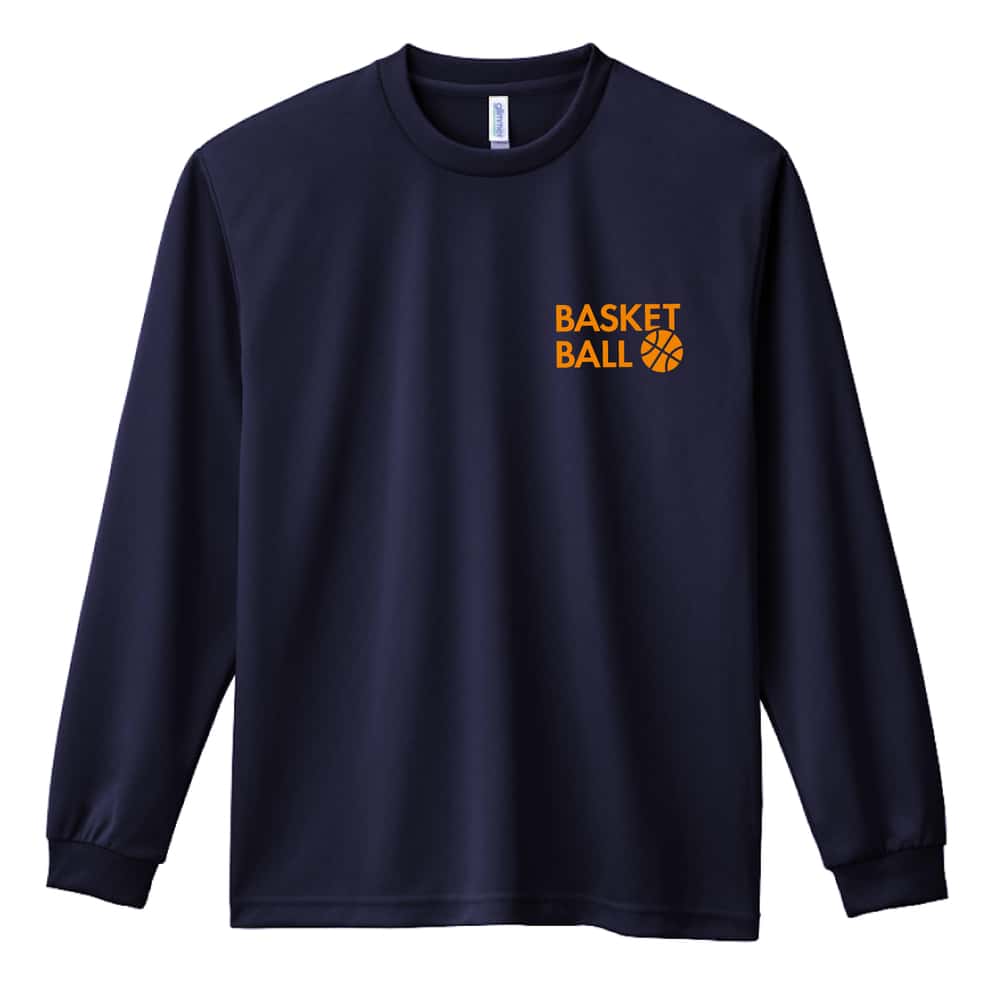 バスケットボール シンプル BASKETBALL 吸水速乾ドライロングTシャツ