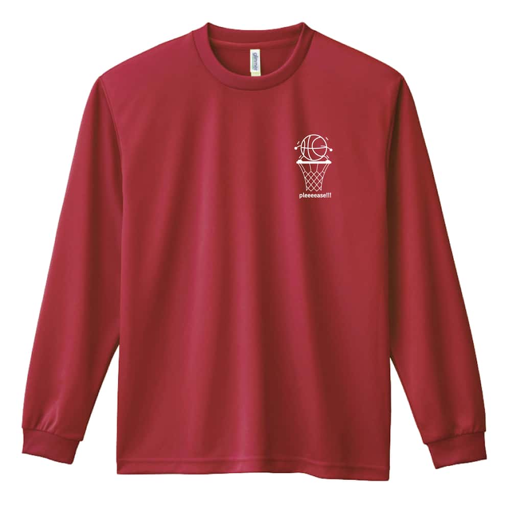 バスケットボール お願い入って 吸水速乾ドライロングTシャツ