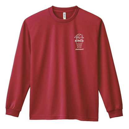 バスケットボール お願い入って 吸水速乾ドライロングTシャツ