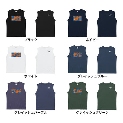 バスケットボール バスケットボール柄レクタングル リサイクルポリエステル ノースリーブシャツ カラーバリエーション一覧