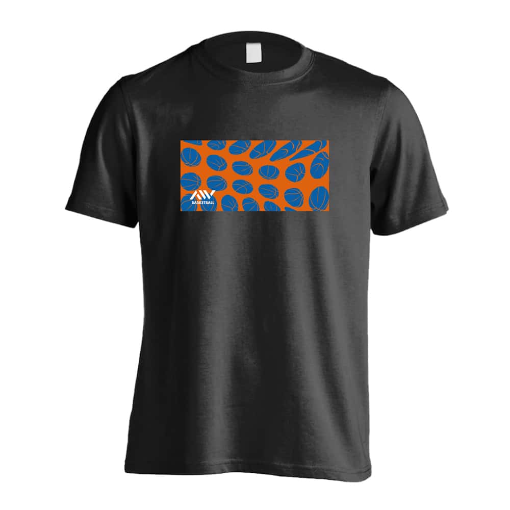 バスケットボール バスケットボール柄レクタングル 吸水速乾ドライTシャツ