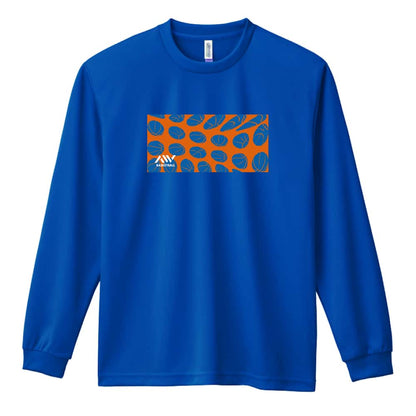 バスケットボール バスケットボール柄レクタングル 吸水速乾ドライロングTシャツ