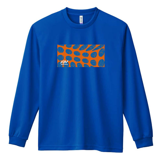 バスケットボール バスケットボール柄レクタングル 吸水速乾ドライロングTシャツ