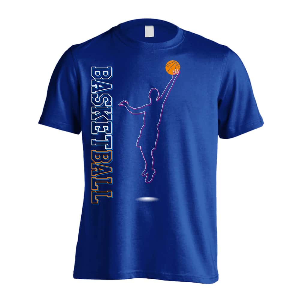 バスケットボール レイアップ カラフルライン 吸水速乾ドライTシャツ