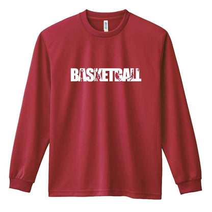 バスケットボール プレイング バスケロゴ 吸水速乾ドライロングTシャツ