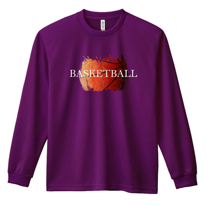 バスケットボール ラフイメージ バスケロゴ 吸水速乾ドライロングTシャツ