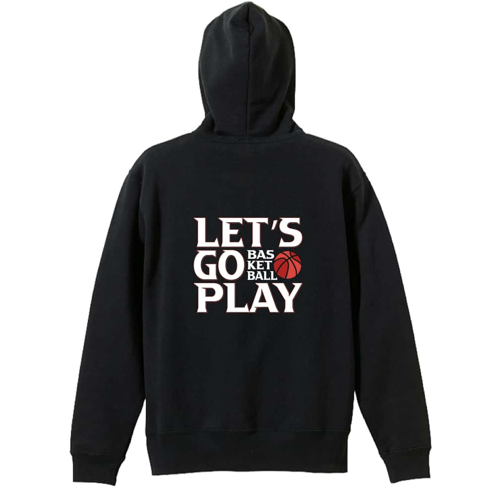 バスケットボール LET'S GO PLAY 裏パイルジップパーカー