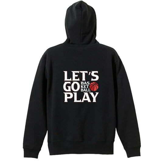 バスケットボール LET'S GO PLAY 裏パイルジップパーカー