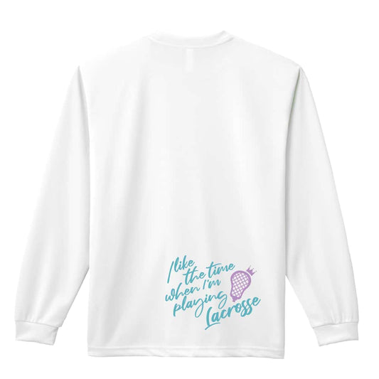 ラクロス ラクロスをしている時間が好き 吸水速乾ドライロングTシャツ