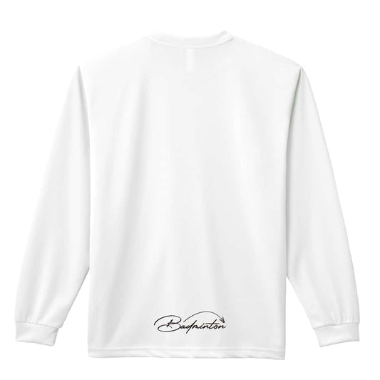 バドミントン 筆記体Badminton 吸水速乾ドライロングTシャツ