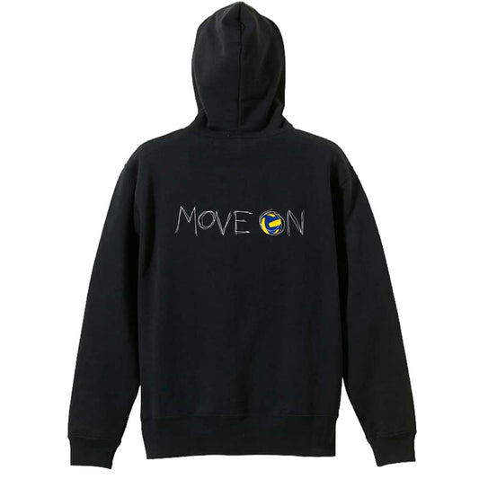 バレーボール MOVE ON 進め 裏パイルジップパーカー