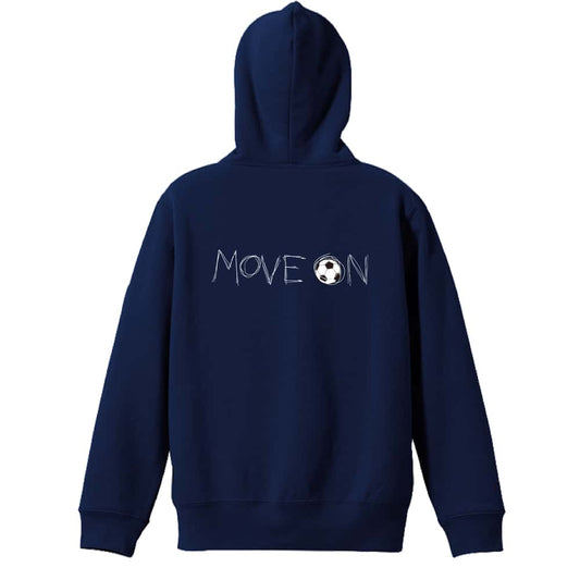 サッカー MOVE ON 進め 裏パイルジップパーカー